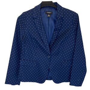 Women Navy Polka Dot Blazer Size M